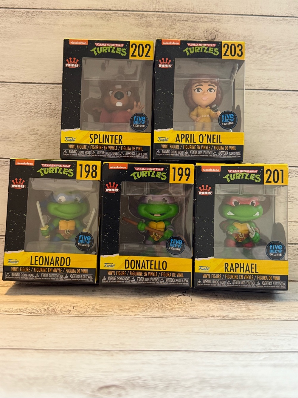 Nickelodeon Teenage Mutant Ninja Turtles Funko Minis  Set Of 5